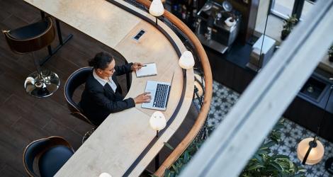 Woman working in a hotel