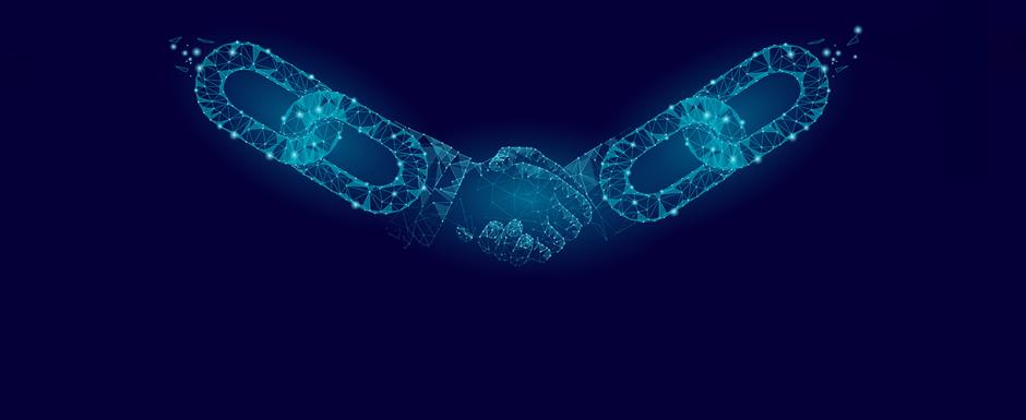 poignee de main blockchain