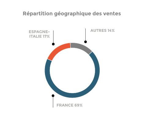 répartition géographique des ventes 2025